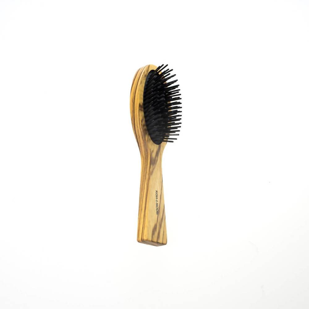 NEW KOH-I-NOOR BEAUTY USA women's zebrano wood nylon pin hair brushes in brown